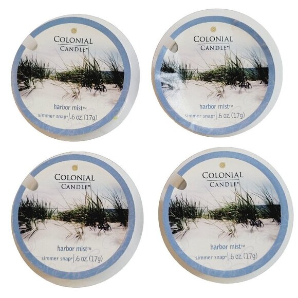 Colonial Candle Wax Simmer Snaps x4 Harbor Mist Discontinued Scent Clean & Fresh - Picture 1 of 3
